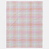 Couverture Polaire Plaid géométrique rose et vert (Devant)