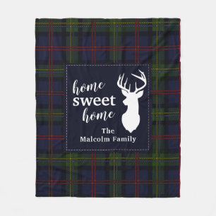 Couverture Polaire Plaid Holiday Tartan Clan Malcolm Personnalisé
