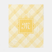 Couverture Polaire Plaid Jaune Chic Avec Monogramme Diagonal Moderne (Devant)