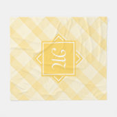 Couverture Polaire Plaid Jaune Chic Avec Monogramme Diagonal Moderne (Devant (Horizontal))