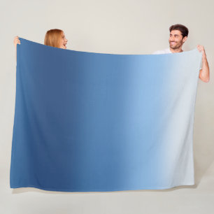 Couverture Polaire Plaid jeté ombre bleue dégradé