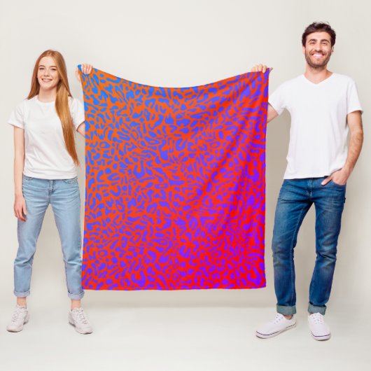 Couverture Polaire plaid léopard avec dégradé psychédélique (En situation)