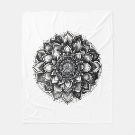 Couverture Polaire plaid mandala jeté de canapé (Devant)