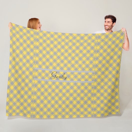 Couverture Polaire Plaid moderne Jaune et gris (En situation)