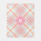 Couverture Polaire Plaid Monogramme personnalisé / Motif Tartan (Devant)