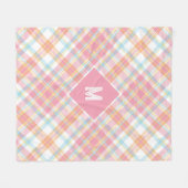 Couverture Polaire Plaid Monogramme personnalisé / Motif Tartan (Devant (Horizontal))
