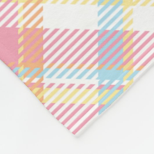 Couverture Polaire Plaid Monogramme personnalisé / Motif Tartan (Coin)