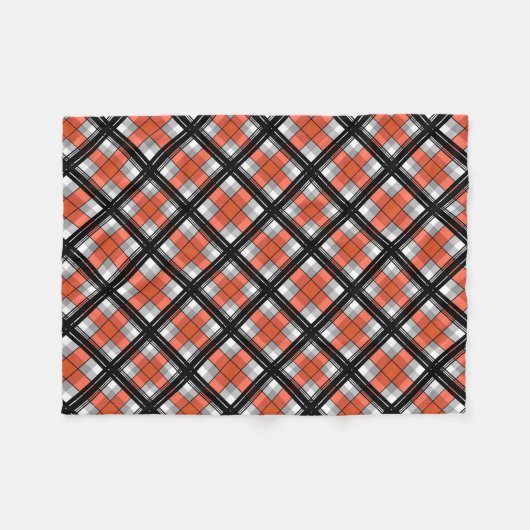 Couverture Polaire Plaid noir et orange (Devant (Horizontal))