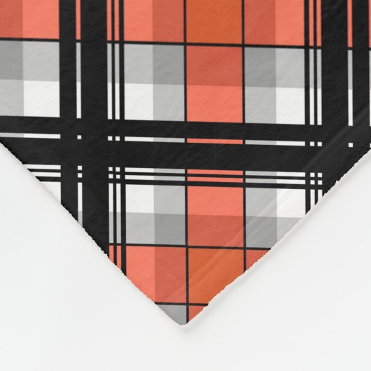 Couverture Polaire Plaid noir et orange (Coin)