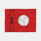 Couverture Polaire Plaid nommé personnalisé de rouge de volleyball (Devant (Horizontal))