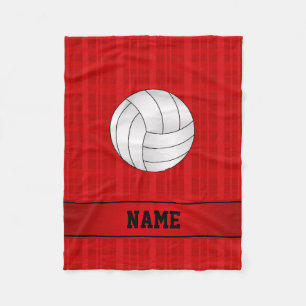 Couverture Polaire Plaid nommé personnalisé de rouge de volleyball