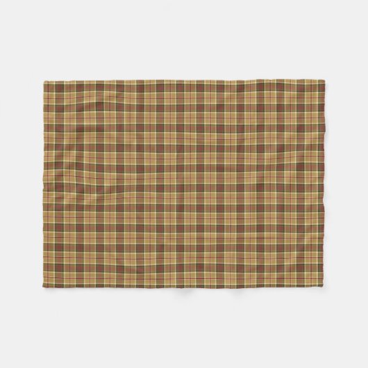 Couverture Polaire Plaid or, vert et rouge rustique (Devant (Horizontal))