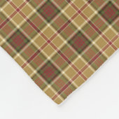 Couverture Polaire Plaid or, vert et rouge rustique (Coin)