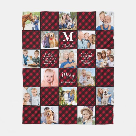 Couverture Polaire Plaid Patchwork Personalized Cozy 15 Photo Collage (Devant)