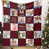 Couverture Polaire Plaid Patchwork Personalized Cozy 15 Photo Collage