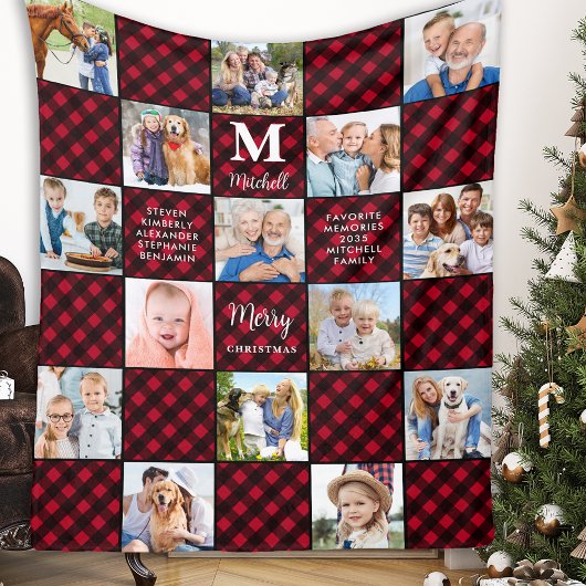 Couverture Polaire Plaid Patchwork Personalized Cozy 15 Photo Collage