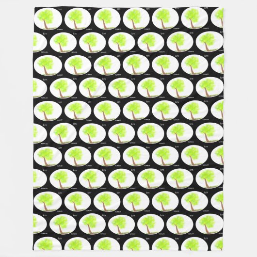 Couverture Polaire plaid peinture d'arbre km 3D (Devant)