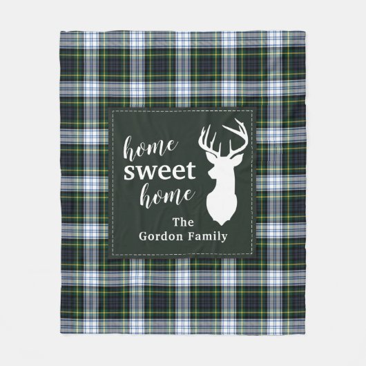 Couverture Polaire Plaid personnalisé Sweet Home Tartan Clan Gordon (Devant)