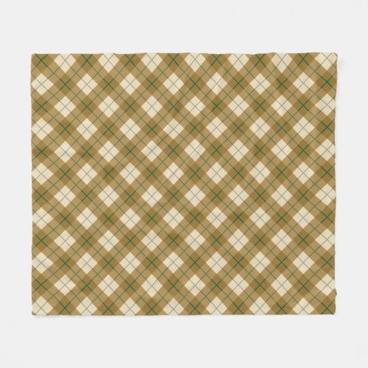Couverture Polaire Plaid polarisé en or avec la rayure verte (Devant (Horizontal))