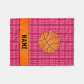 Couverture Polaire Plaid rose de basket-ball (Devant (Horizontal))