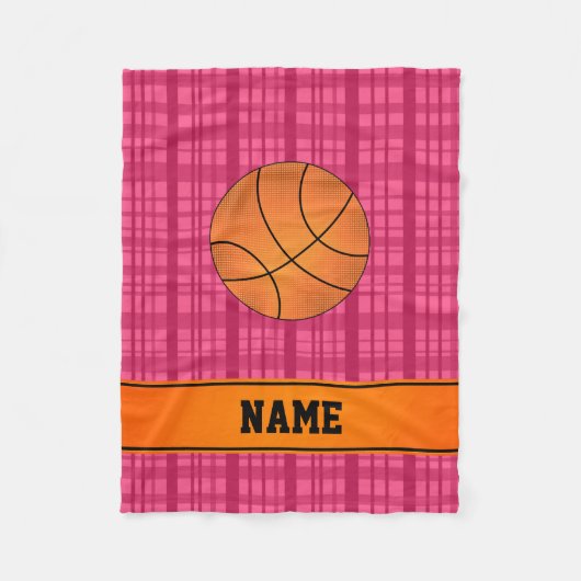 Couverture Polaire Plaid rose de basket-ball (Devant)