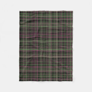 Couverture Polaire Plaid rose et vert lumineux