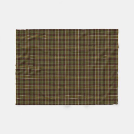 Couverture Polaire Plaid rustique de brun et de vert de mousse (Devant (Horizontal))