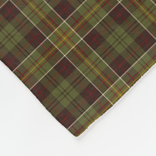 Couverture Polaire Plaid rustique de brun et de vert de mousse (Coin)