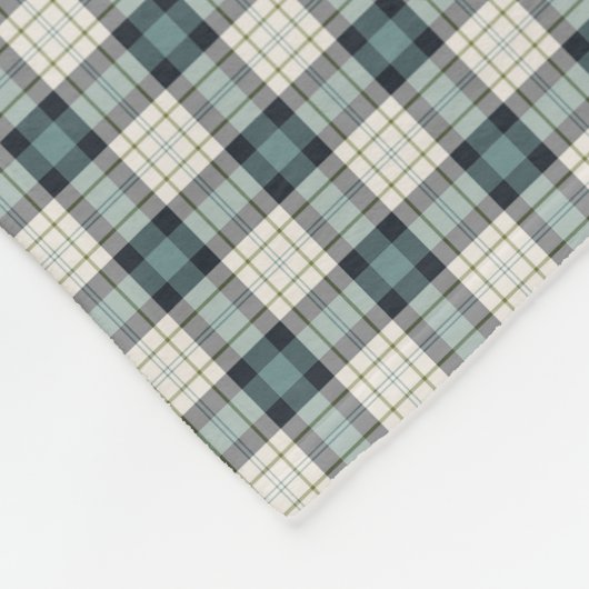 Couverture Polaire Plaid rustique de turquoise et de marine (Coin)