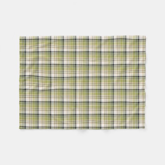 Couverture Polaire Plaid rustique vert clair et de marine (Devant (Horizontal))