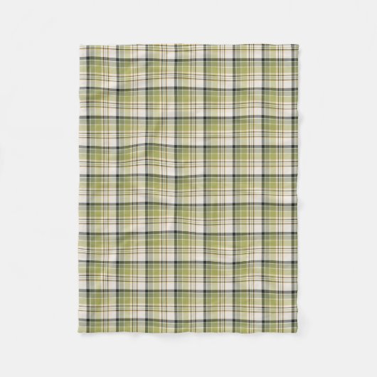 Couverture Polaire Plaid rustique vert clair et de marine (Devant)