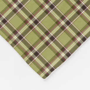 Couverture Polaire Plaid rustique vert clair et pourpre
