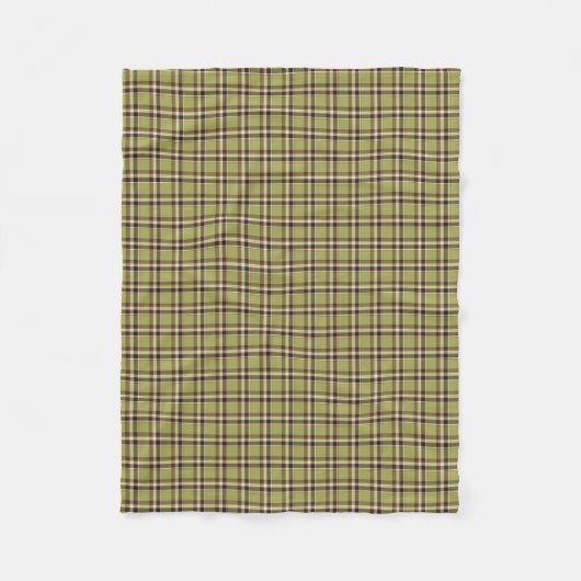 Couverture Polaire Plaid rustique vert clair et pourpre (Devant)