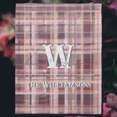 Couverture Polaire Plaid script initial rouge roux bordeaux rose pêch