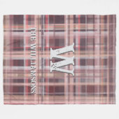 Couverture Polaire Plaid script initial rouge roux bordeaux rose pêch (Devant (Horizontal))