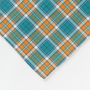 Couverture Polaire Plaid sportif turquoise et orange