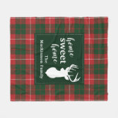 Couverture Polaire Plaid Sweet Home Cerf Tartan personnalisé (Devant (Horizontal))