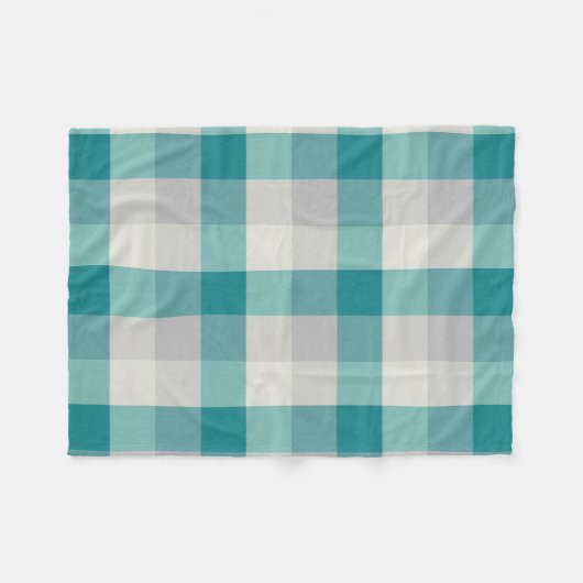 Couverture Polaire Plaid turquoise, grise et crème (Devant (Horizontal))