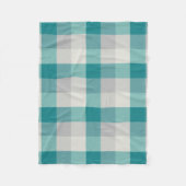 Couverture Polaire Plaid turquoise, grise et crème (Devant)