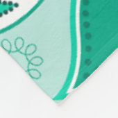 Couverture Polaire plaid vert à motif cachemire (Coin)