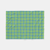 Couverture Polaire Plaid vert chaux, turquoise et bleu (Devant (Horizontal))