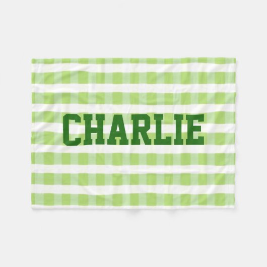 Couverture Polaire Plaid vert et blanc (Devant (Horizontal))