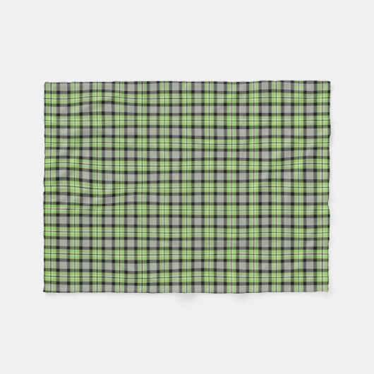 Couverture Polaire Plaid vert, gris, noir et blanc (Devant (Horizontal))