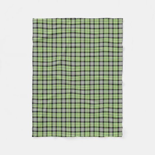 Couverture Polaire Plaid vert, gris, noir et blanc (Devant)