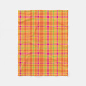 Couverture Polaire Plaid vert, orange et rose vif (Devant)