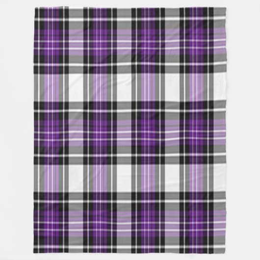 Couverture Polaire Plaid Violet Et Noir (Devant)