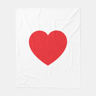 Couverture Polaire Plain Modern White Red Love Heart Graphic