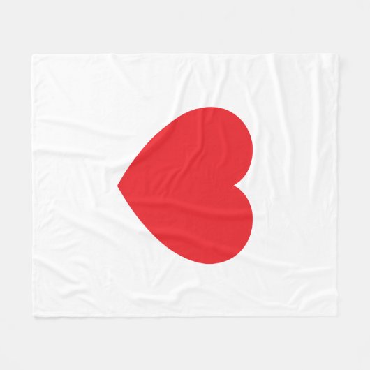 Couverture Polaire Plain Modern White Red Love Heart Graphic (Devant (Horizontal))