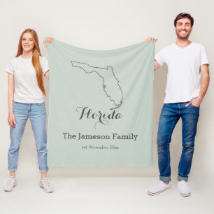 Couverture Polaire Plan de l'état de Floride plan famille personnalis