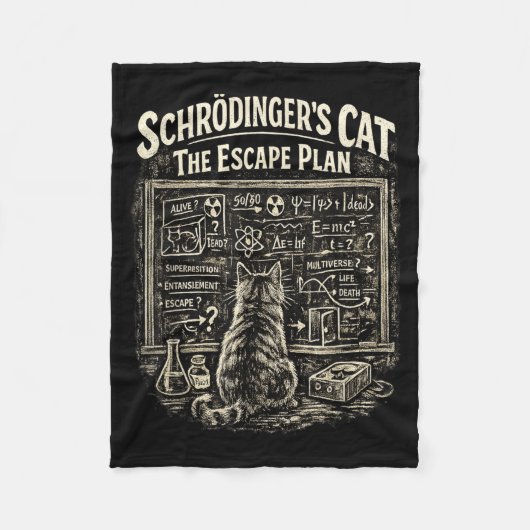 Couverture Polaire Plan d'évasion drôle de chat de Schrödingers Prof (Devant)